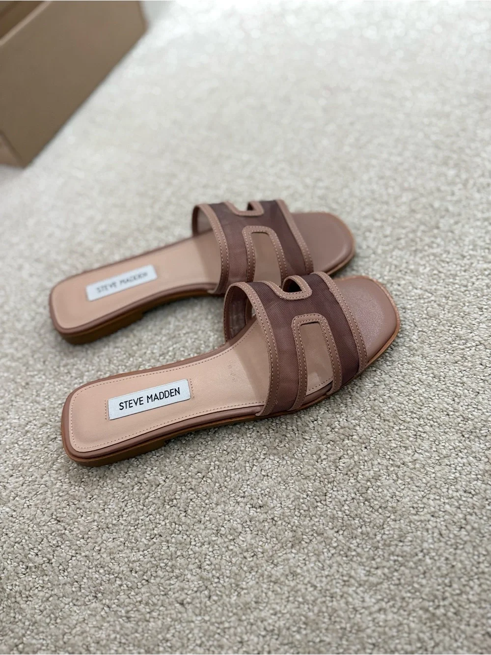 Steve Madden Two-Tone Brown Slide Sandals